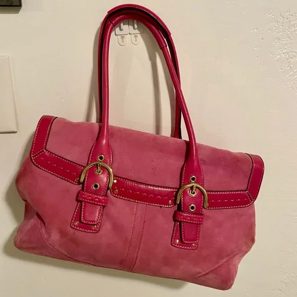 Coach | Bags | Nwot Coach Pink Suede Soho Satchelshoulder